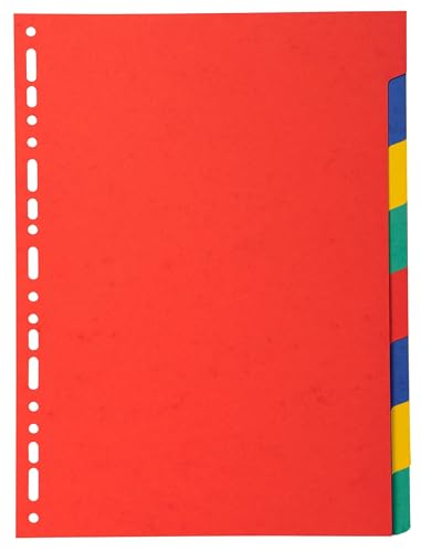 Intercalaires carte recyclée Exacompta 2008E format A4 couleur vive x25