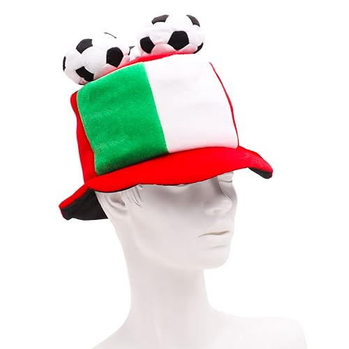 Toyland® Italy Flag Novelty Football Fan Top Hat With 3D Footballs - Image 3