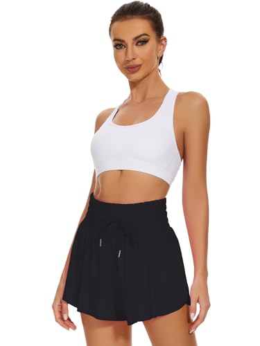 High Waist Flowy Athletic Shorts for Women Butterfly Shorts High Rise Workout Gym Shorts2