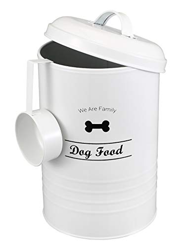 Morezi Dog food storage container treats Jar airtight with lid scoop, vintage pet storage canister for cookies, biscuits…
