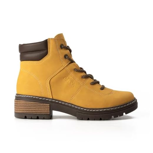 Bota Feminino Dakota Coturno Salto Baixo Tratorada Amarelo 37