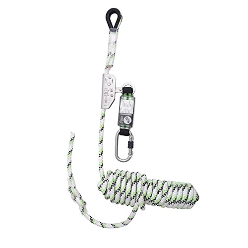 Kratos Safety Auffanggerät mitlaufend auf 12 mm Kernmantelseil, 15 m, mit Bandfalldämpfer, PSA, Höhensicherungsgerät