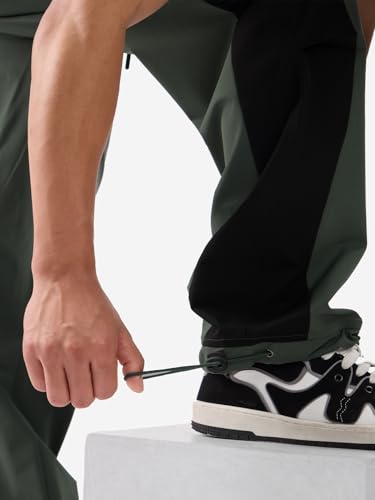 Image of The Souled Store Parachute Pants: Riveria Men and Boys Elasticated Toggles Leg Closure Cotton Baggy Fit Parachute Pants