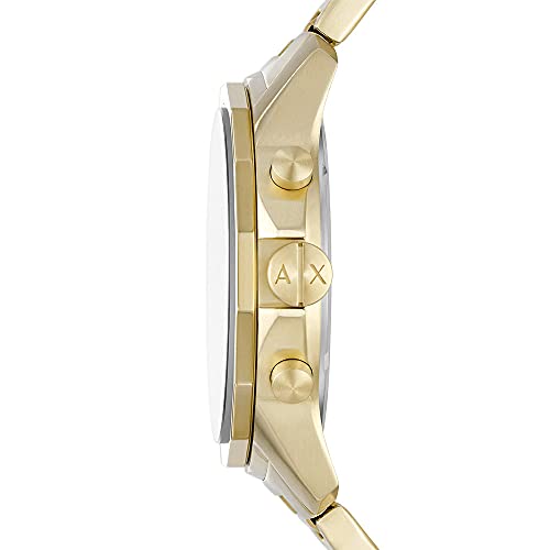 Image of Armani Exchange Silver Tone Watch for Men, Quartz Chronograph Movement and 44mm Case Size with Stainless Steel Strap