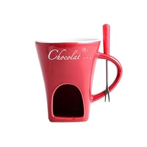 Baoblaze Schokoladen-Fonduebecher mit Gabel