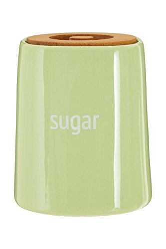 Premier Housewares Sugar Canister, Container, Dolomite - Green, H14 x W12 x D12cm