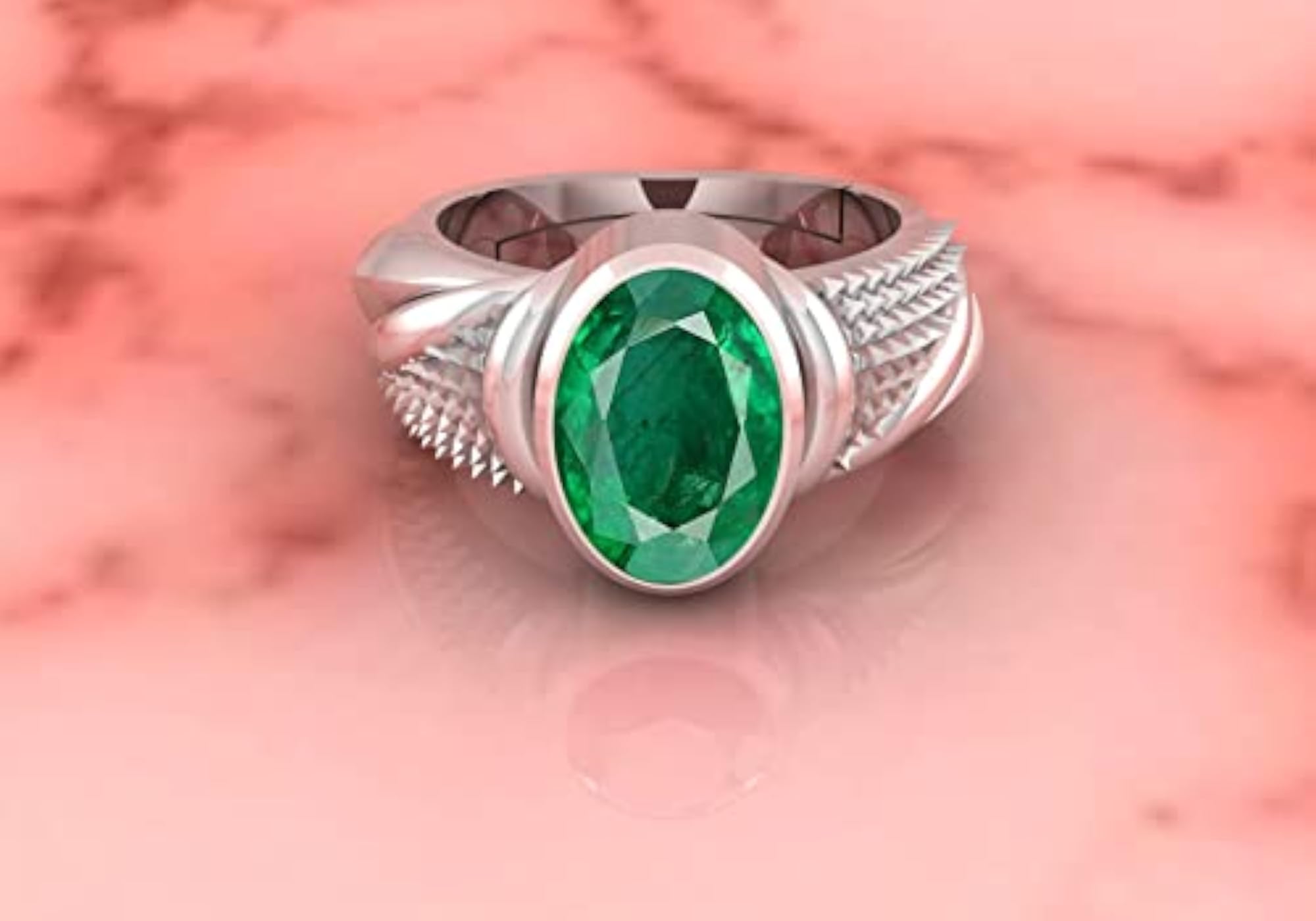 Certified Emerald Green Adjustable Ring, Sterling Silver