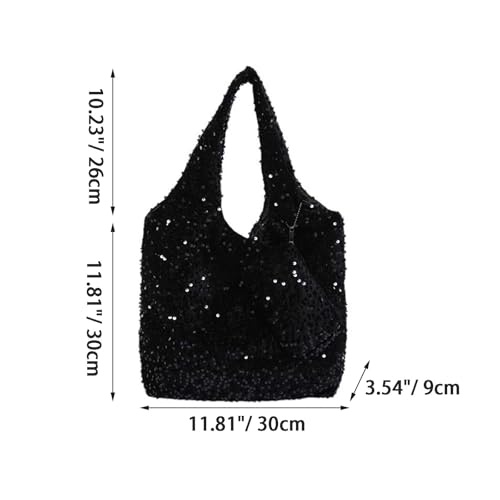 Bolso tote de lentejuelas para mujer, elegante y espacioso miniatura 3