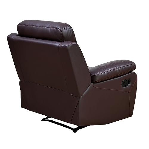 Image of Torque - Weston 1 Seater Leatherette Manual Recliner | Recliner Sofa /Chair for Living Room, Bedroom, Office (Brown) | 1 Year Warranty