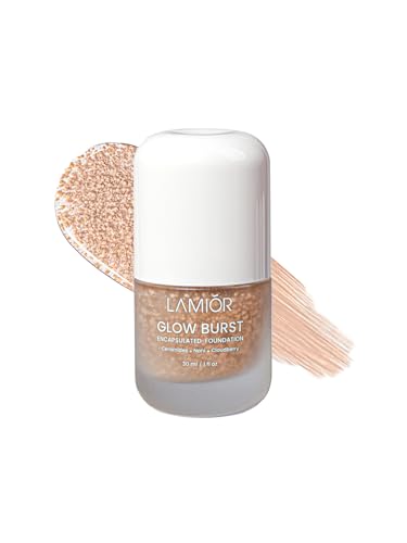 LAMIOR Glow Burst Encapsulated Foundation 30Ml|India's First Micro-Droplet Formula For Radiant Glow|Lightweight Ultra-Hydrating Skincare Makeup Hybrid|Long-Lasting Coverage|98% Natural Ingredients