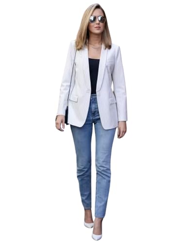 Veste de costume femme rayures finissez-en avec les looks de bureau fades grâce au blazer