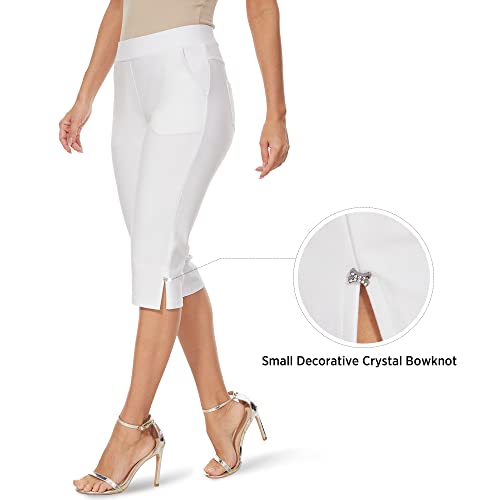 Image of Ginasy Capri Pants for Women Casual Summer Dressy Pull On Stretch High Waisted Crop Work Leggings with Pockets