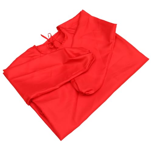NESTINGHO Delantal de Pintura Infantil Xxl Rojo, Bata de Dibujo Mangas Largas, Protección Completa para Ropa, Fácil de Limpiar, Adecuado para Pintura y Manualidades Escolares