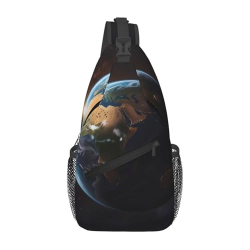 Sac à bandoulière imprimé planète pour la randonnée et la course