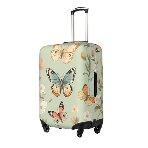 Butterfly Flower Elastic Travel Luggage Cover, Washable Spandex Suitcase Protector, Anti-Scratch Fits 18-32 Inch2