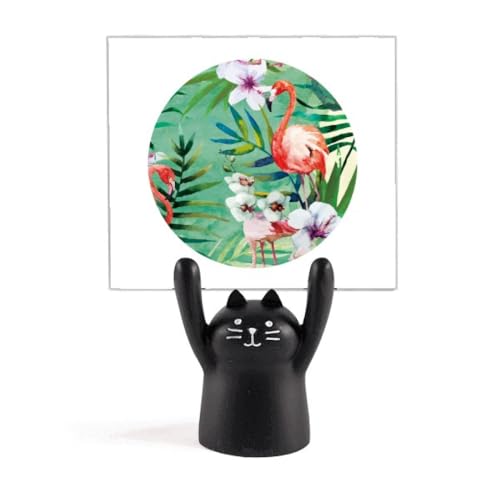 Porte-mémo animal flamant noir en carton pour décoration de bureau