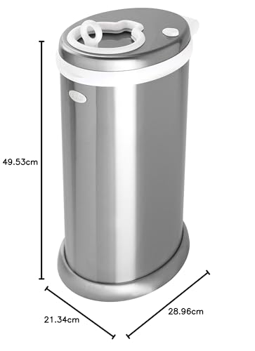 Ubbi Stainless Steel Nappy Disposal Bin, No Special Bag...