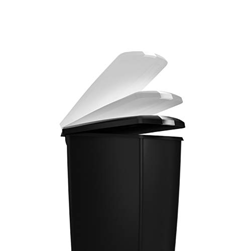 Simplehuman 40 Liter / 10.6 Gallon Slim Kitchen Step Trash Can With Secure Slide Lock, White Plastic #TOP5