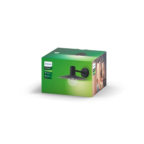 Migliori applique led Philips LED myGarden Applique Skua, Lampada a Parete per Esterni, E27, Nero
