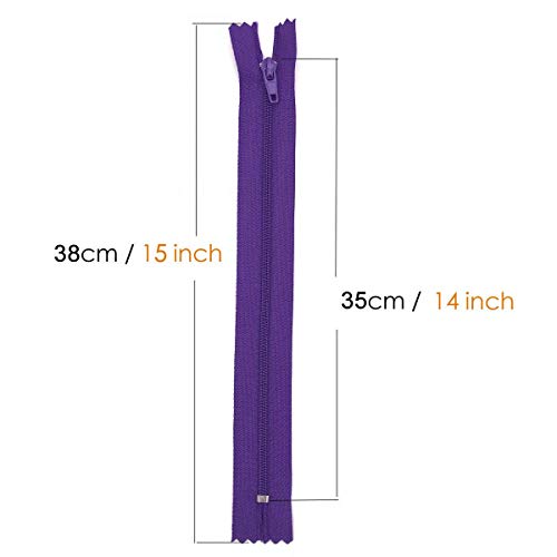 100 Pieces Nylon Coil Zippers,14 Inch Colorful Sewing Zippers Supplies for Tailor Sewing Crafts(20 Assorted Colors) - Thumbnail 4