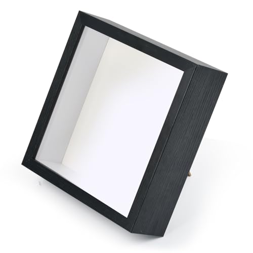 DODUOS 22,5 x 22,5 cm tiefer Eisenrahmen zum Befüllen von 3D-Bildern, Rahmen für 3D-Bilder, 3D-Box-Bilderrahmen, tiefer 3D-Rahmen für Blumenerinnerungen