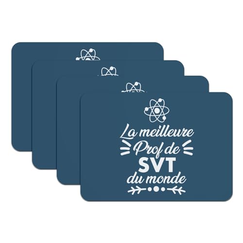Cadeau Prof de SVT : 4 Sets de Table Bleus Grand Format pour Enseignant
