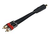 Monoprice Digital Coaxial Cable - 0.5 Feet - RCA Female to 2-RCA Male Splitter Adapter, Single, Gold Plated