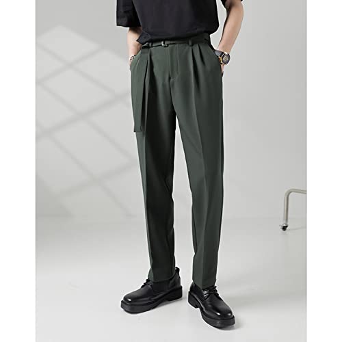 JEShifangjiusu Men's Flex Flat Front Straight Fit Pant Lightweight Sweatpants Loose Fit Athletic Pants Stretch Chino Pant (X-Large,Dark Green), Dark Green, X-Large2