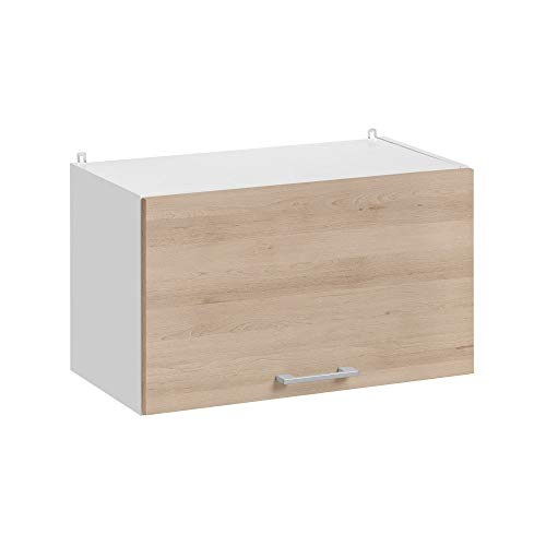 Cuisineandcie - Meuble Haut DE Cuisine ECO Chêne Naturel, Porte Relevable L 60cm + étagère- Meuble Cuisine Rangement, Meuble Cuisine, Armoire Cuisine