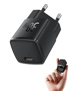 Baseus USB C Ladegerät, 30W Schnellladegerät Netzteil für iPhone 17 16 15 14 13 12 11 Pro Max, Galaxy 25 24, Handy Charger, USBC Stecker Adapter Ladestecker Schnellladen Power Adapter Ladestecker
