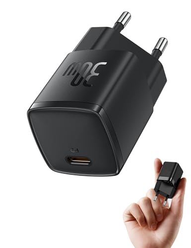 Baseus Caricatore USB C, 30 W, Caricatore Rapido per iPhone 17 16, 15, 14, 13, 12, 11, Pro Max, Galaxy 25, 24, Caricatore per Cellulare, Spina USBC, Adattatore di Ricarica Rapida