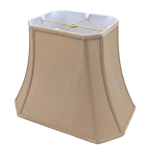 Royal Designs, Inc. BS-710-12AGL Rectangle Cut Corner Basic Lamp Shade, (5x6.5) x (8x12) x 10, Antique Gold