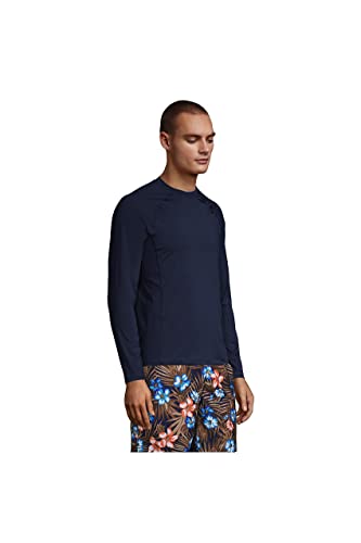 Lands' End Mens Long Sleeve Swim Tee Rash Guard Radiant Navy Regular X-Large3
