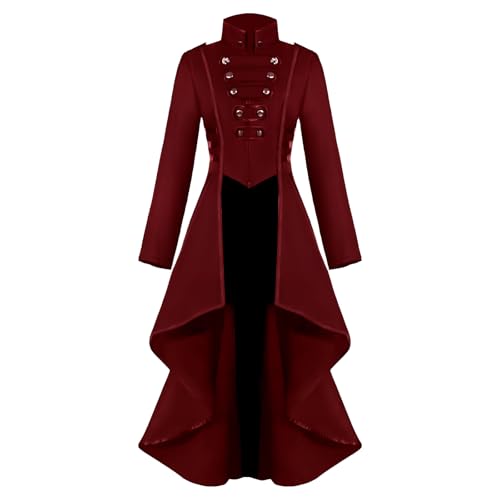 MVFEUIJ Steampunk Chaqueta para mujer, abrigo gótico para mujer,