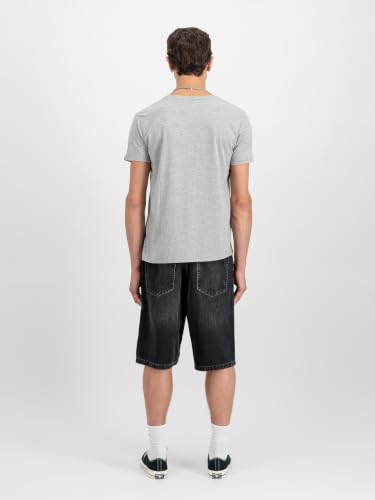 Alpha Industries Alpha Label T 2 Pack T-Shirt für Herren Grey.Heat/Rep.Blue – Ansicht 4