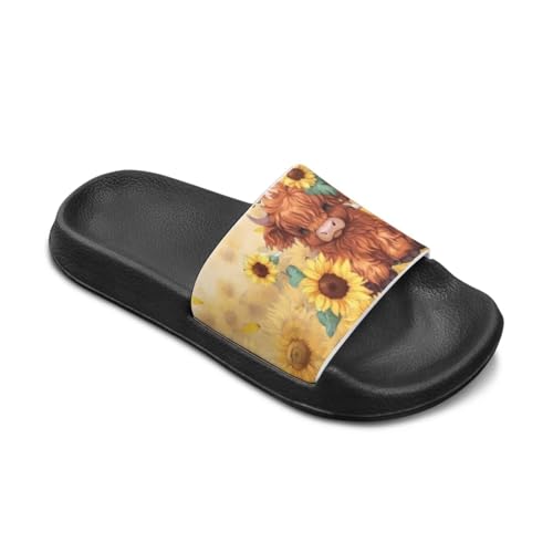 Image of Boy & Girls Slide Sandals Kids Shower Shoes Non Slip Summer Slippers Beach Sandals