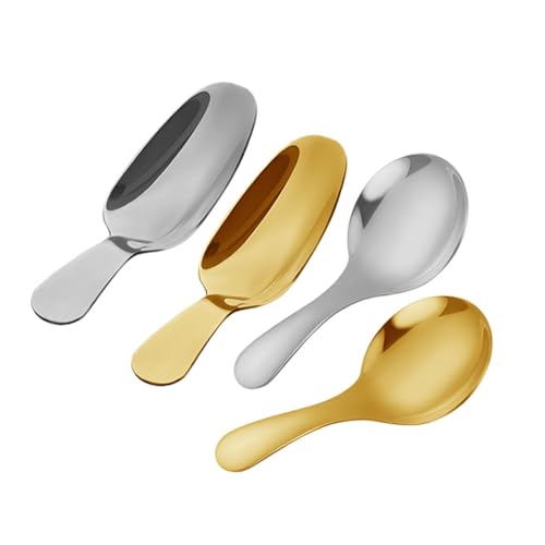4 Cucchiaini con Manico Corto, Mini Palette per Confetti Salt Spoons, Short Handle Teaspoon, Cucchiaio da Dessert, Mini Palette per Confetti caffè, Dessert, Zucchero, cucchiaino da tè per la Cucina