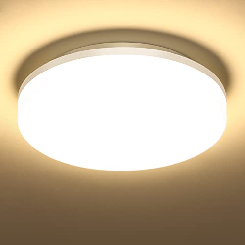 Lightess Plafonnier LED avec détecteur de mouvement, plafonnier à intensité variable avec télécommande, à piles super lumineux, sans fil, blanc froid et blanc chaud Cover