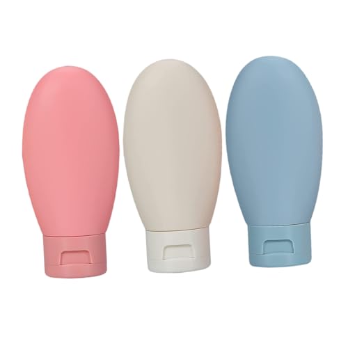 ARTSEWPLY 3 piezas Botellas de Viaje Rellenable de Envases Cosméticos Flexibles y Prueba de Fugas para Champú Loción y Crema de Unidades Portátil para Camping y Gimnasio