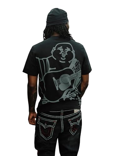 True Religion Men's Short Sleeve Shadow Logo Tee – Crewneck Graphic T-Shirt4