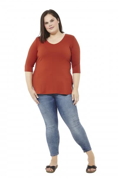 mabel intima Camiseta Mujer Manga Larga y Manga Tres Cuartos Camiseta XXL Camisetas Talla Grandes
