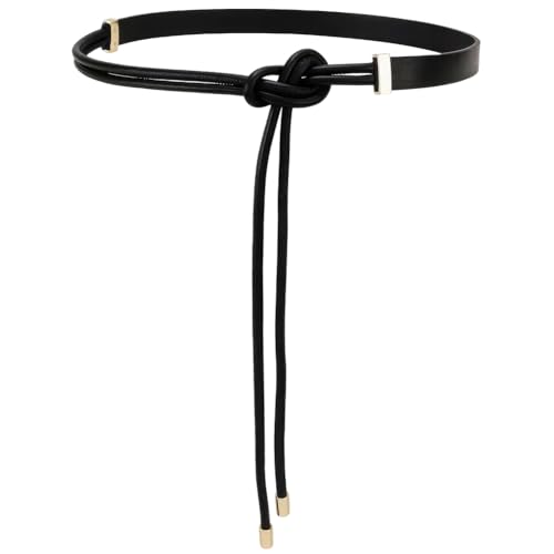 PU Leather Skinnny Belt Knotted Thin Waist Belt Boho Adjustable Slim Leather Waist Band Strap Rope Waistbands