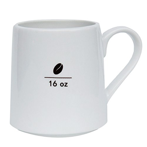 Mecraft -16 OZ Ceramic coffee Mug with coffee bean pattern,Smooth white layer with brown coffee bean pattern