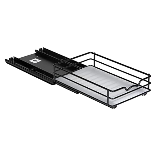 pull out cabinet organizer for spices, cans - heavy duty with lifetime limited warranty- pull out spice rack- cabinet pull out shelf for cans,dishes, etc, 6.5"w x 10-1/2"d x 2-3/4”h, black
