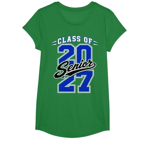 Class of 2027 Senior 2027 Graduation Graduate T-Shirt, Girls, Kelly Green, Medium