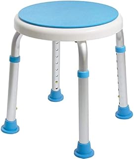 Medical Tool-Free Assembly Adjustable Swivel Shower Stool Seat Bench with Anti-Slip Rubber Tips for Safety and Stability