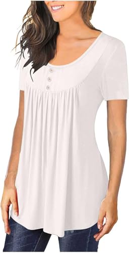 YUGYUJ Women's Flowy Summer Belly-Hiding Tunic Top