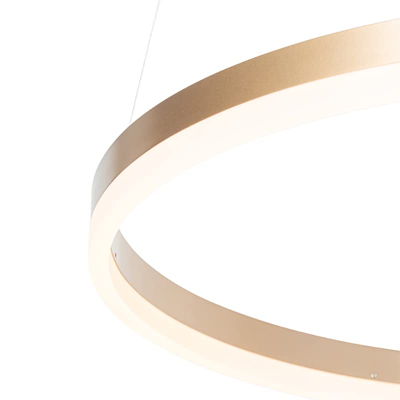Lustre suspension LED design laiton doré de diamètre 60 cm - 5