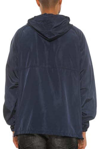 Image of WEIV GEAR Men's Full Zip Hooded Lightweight Windbreaker Anorak Jacket