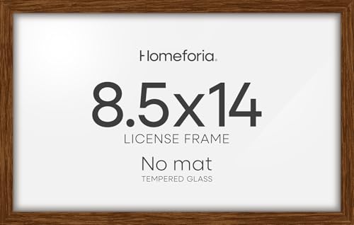 Image of Homeforia 8.5x14 Marriage License Frame Brown, High End Dark Oak 8.5 x 14 Certificate Frames, 8.5by14 Walnut Wood Frame for Wall & Tabletop, 8.5 by 14 Wooden Frames, Tempered Glass, Wall Kit, Set of 2
